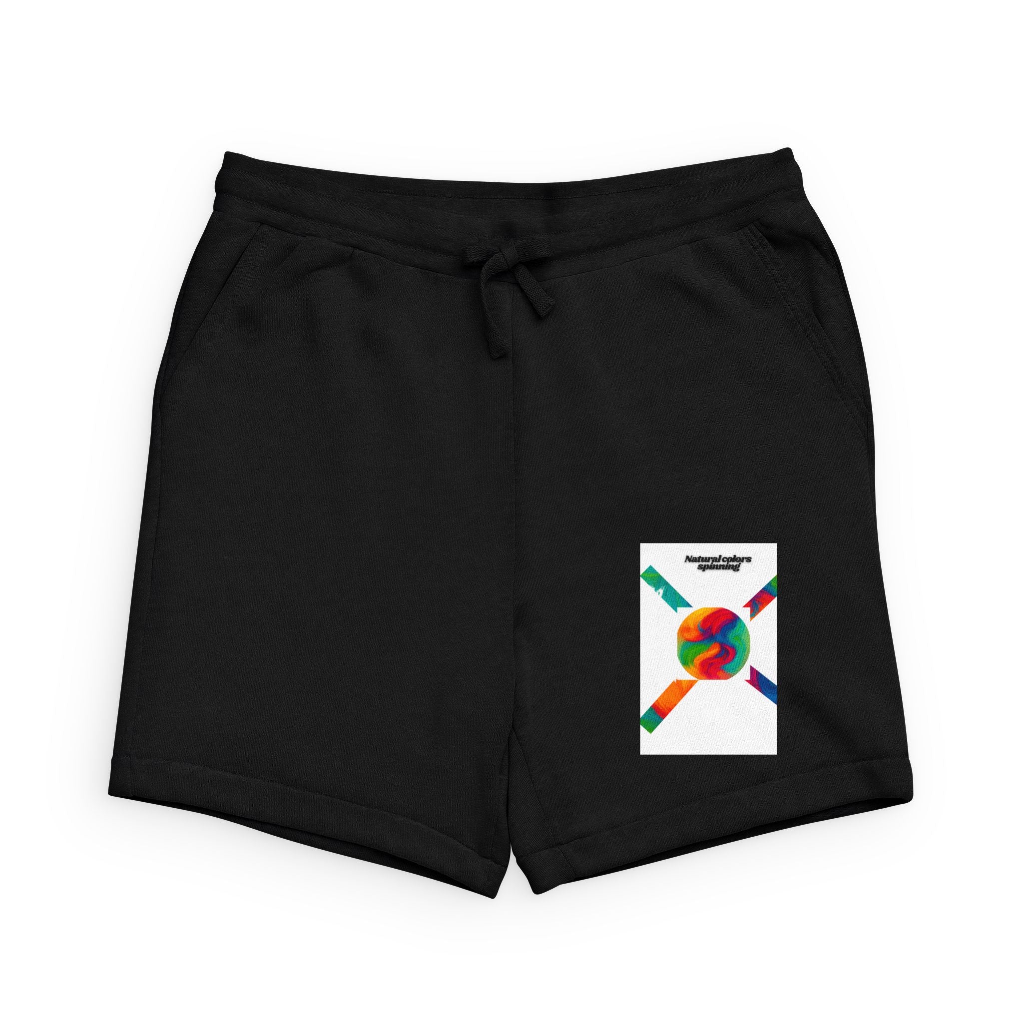 Abstract Color Burst Sweatshorts — Minimal Pocket Graphic Athletic Shorts